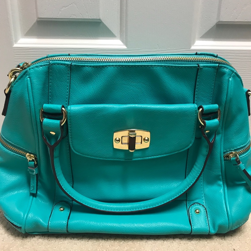 Turquoise purse with adjustable strap
